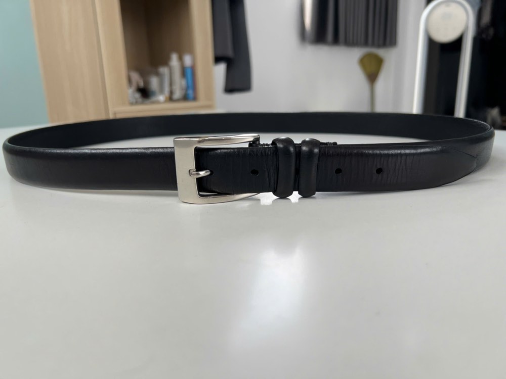 Thắt lưng da nam đen bản 3cm, eo 118–128cm, ảnh 4/6