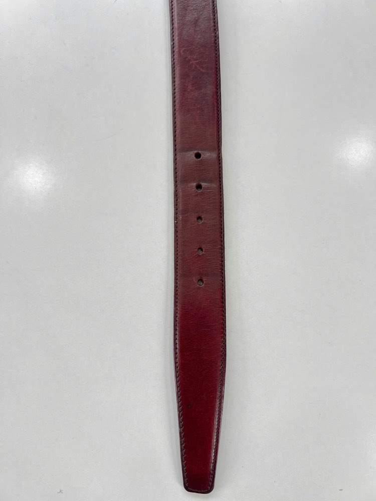 Thắt lưng da nam đỏ mận bản 3cm, eo 110–118cm, ảnh 6/7