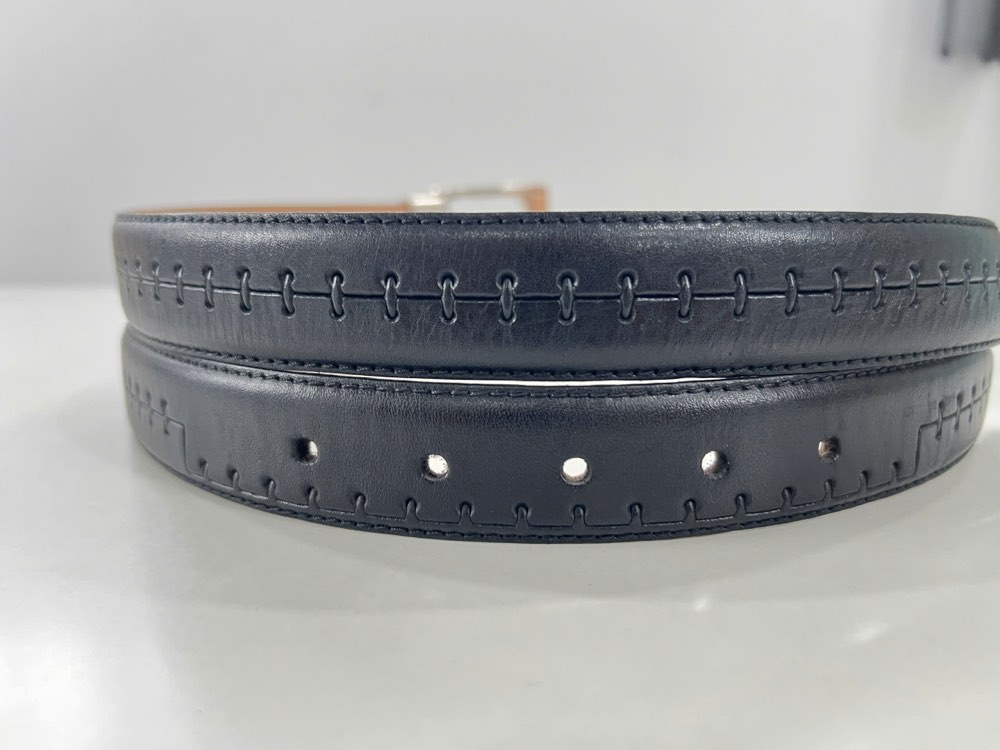Thắt lưng da nam đen bản 3cm, eo 111–121cm, ảnh 4/8