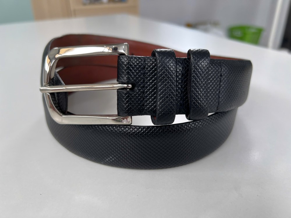 Thắt lưng da nam đen bản 3.5cm, eo 85–95cm, ảnh 6/7