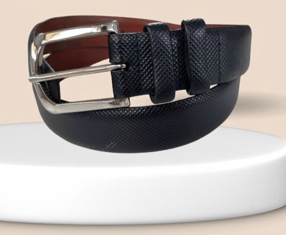 Thắt lưng da nam đen bản 3.5cm, eo 85–95cm