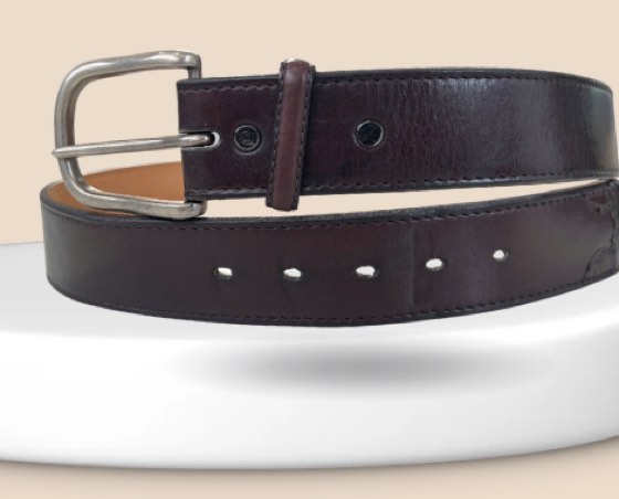 Thắt lưng da nam nâu sẫm bản 3.8cm, eo 87–97cm