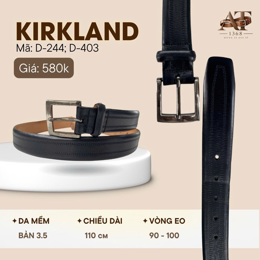 Thắt lưng da nam đen bản 3.5cm, eo 90–100cm, ảnh 1/6