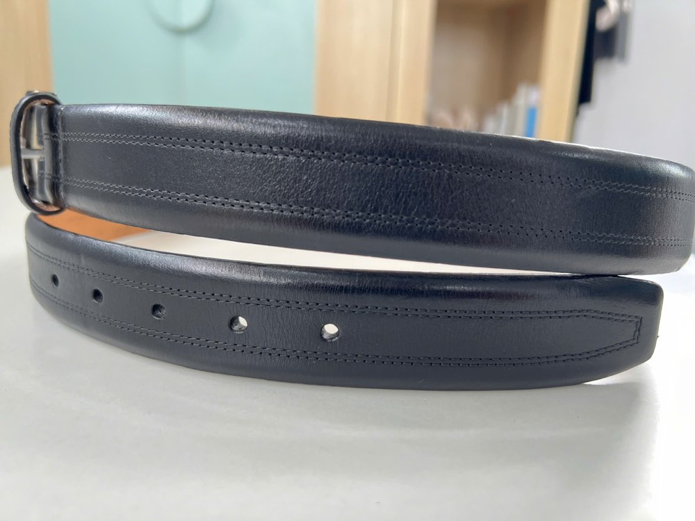 Thắt lưng da nam đen bản 3.5cm, eo 90–100cm, ảnh 5/6