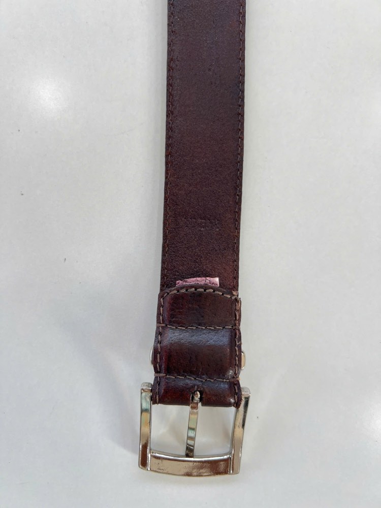 Thắt lưng da nam nâu sẫm bản 3.5cm, eo 96–106cm, ảnh 3/6