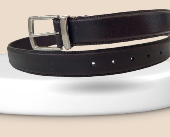 Thắt lưng da nam nâu sẫm bản 3.5cm, eo 96–106cm