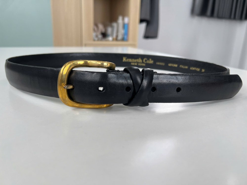 Thắt lưng da nam đen bản 3cm, eo 86–96cm, ảnh 4/7
