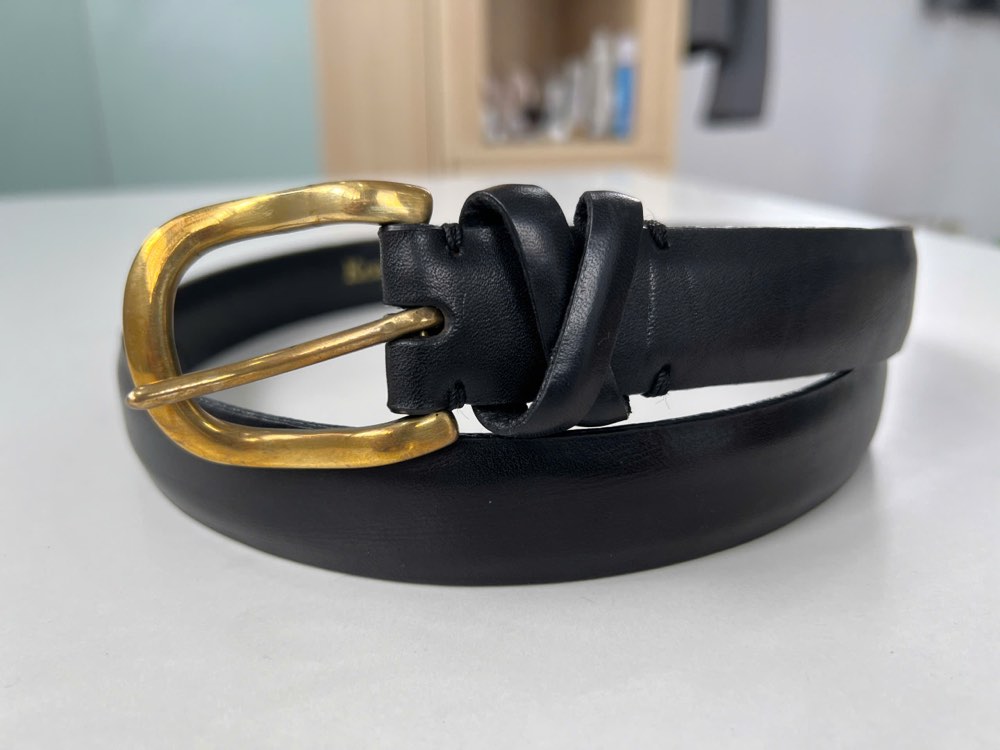 Thắt lưng da nam đen bản 3cm, eo 86–96cm, ảnh 5/7