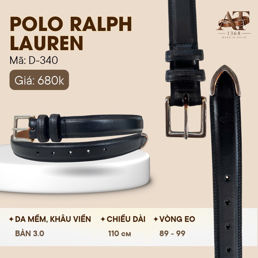 Thắt lưng da nam đen bản 3cm, eo 89–99cm, ảnh 1/8