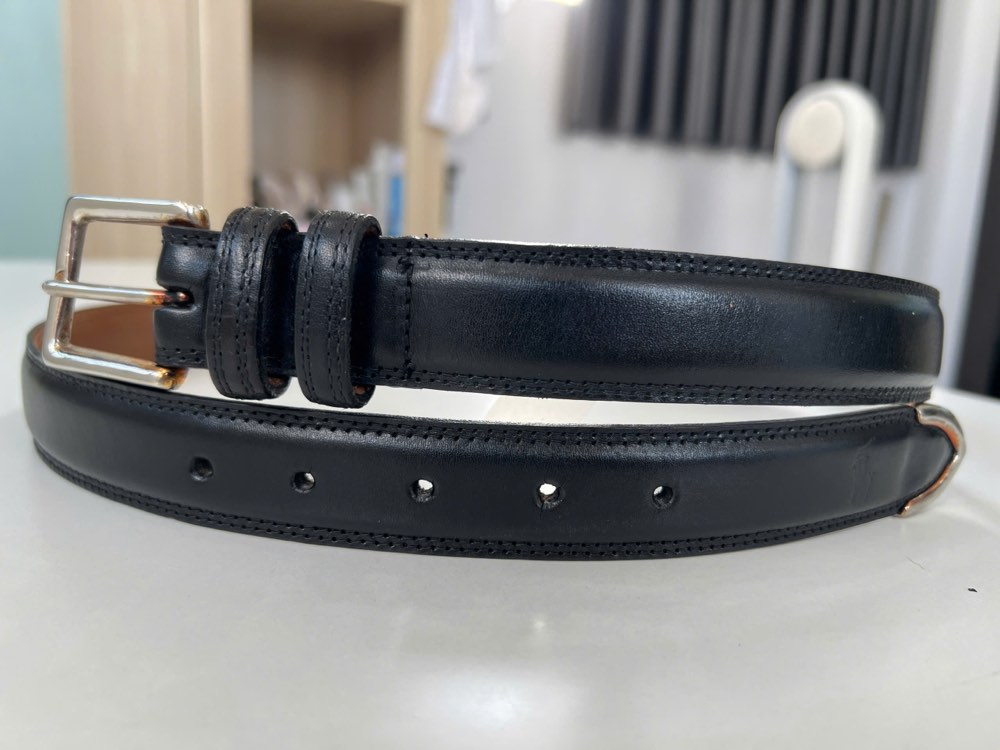 Thắt lưng da nam đen bản 3cm, eo 89–99cm, ảnh 7/8