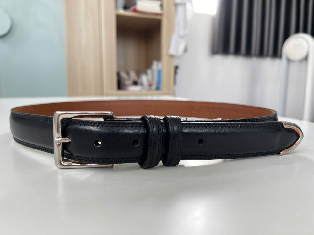 Thắt lưng da nam đen bản 3cm, eo 89–99cm, ảnh 8/8