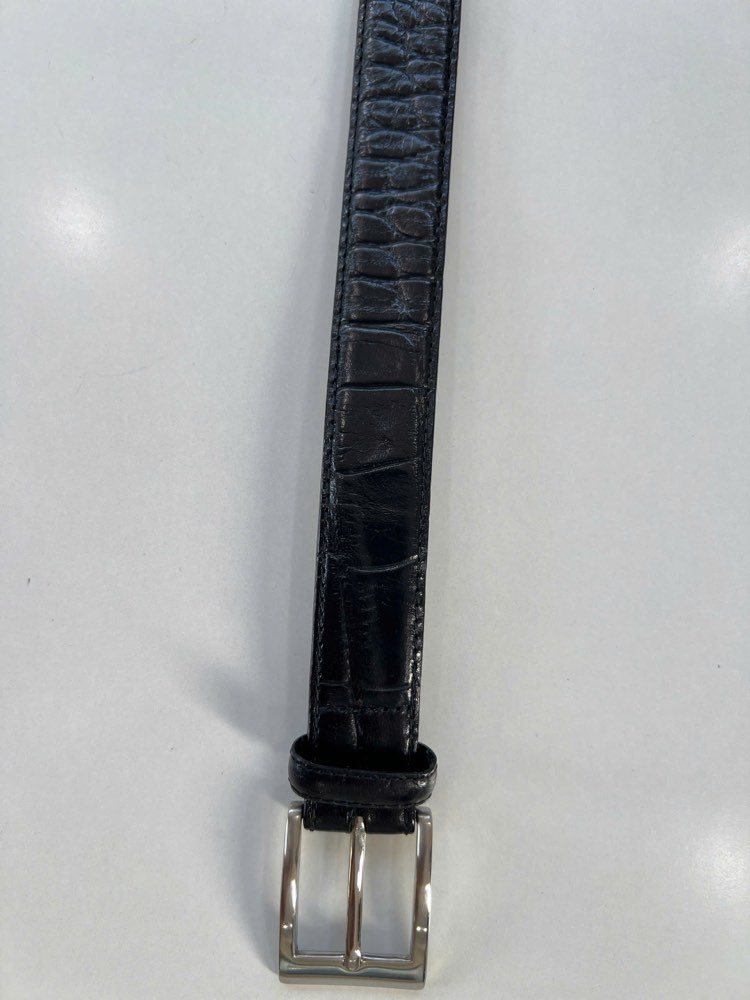 Thắt lưng da nam đen bản 3cm, eo 111–121cm, ảnh 3/7