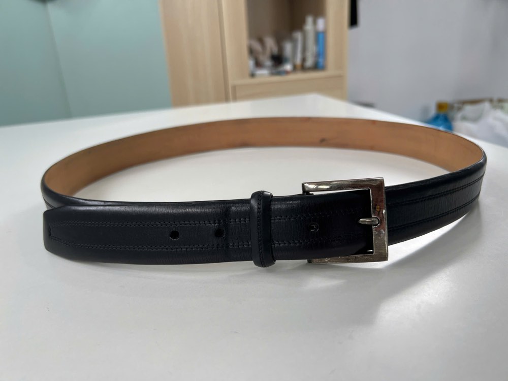 Thắt lưng da nam đen bản 3.5cm, eo 95–105cm, ảnh 3/5