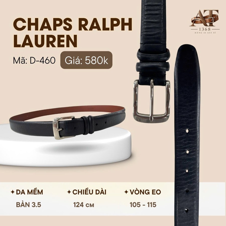 Thắt lưng da nam đen bản 3.5cm, eo 105–115cm, ảnh 1/8