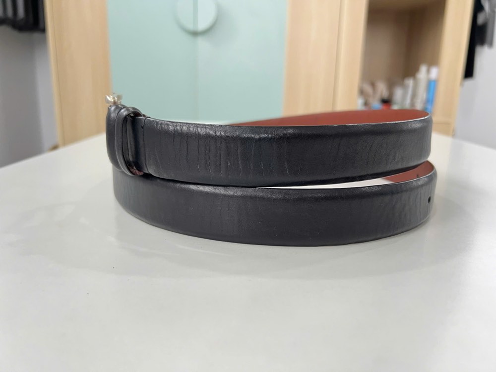 Thắt lưng da nam đen bản 3.5cm, eo 105–115cm, ảnh 7/8
