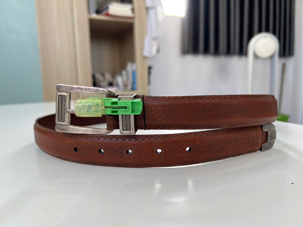 Thắt lưng da nam nâu bò bản 3cm, eo 87–97cm, ảnh 2/7