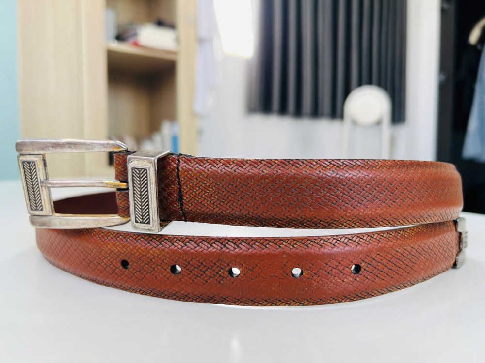 Thắt lưng da nam nâu bò bản 3cm, eo 87–97cm, ảnh 6/7