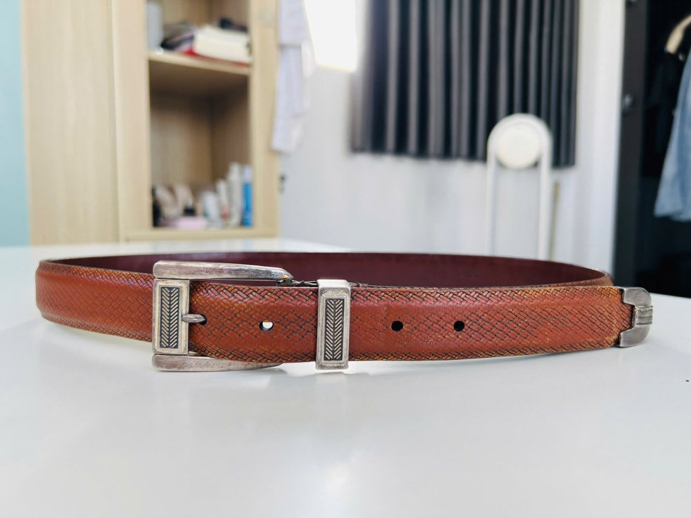 Thắt lưng da nam nâu bò bản 3cm, eo 87–97cm, ảnh 7/7