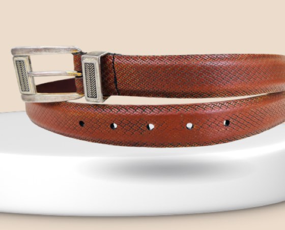 Thắt lưng da nam nâu bò bản 3cm, eo 87–97cm