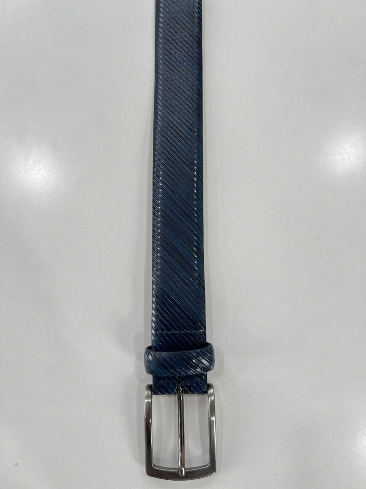 Thắt lưng da nam xanh navy bản 3.5cm, eo 91–101cm, ảnh 2/8