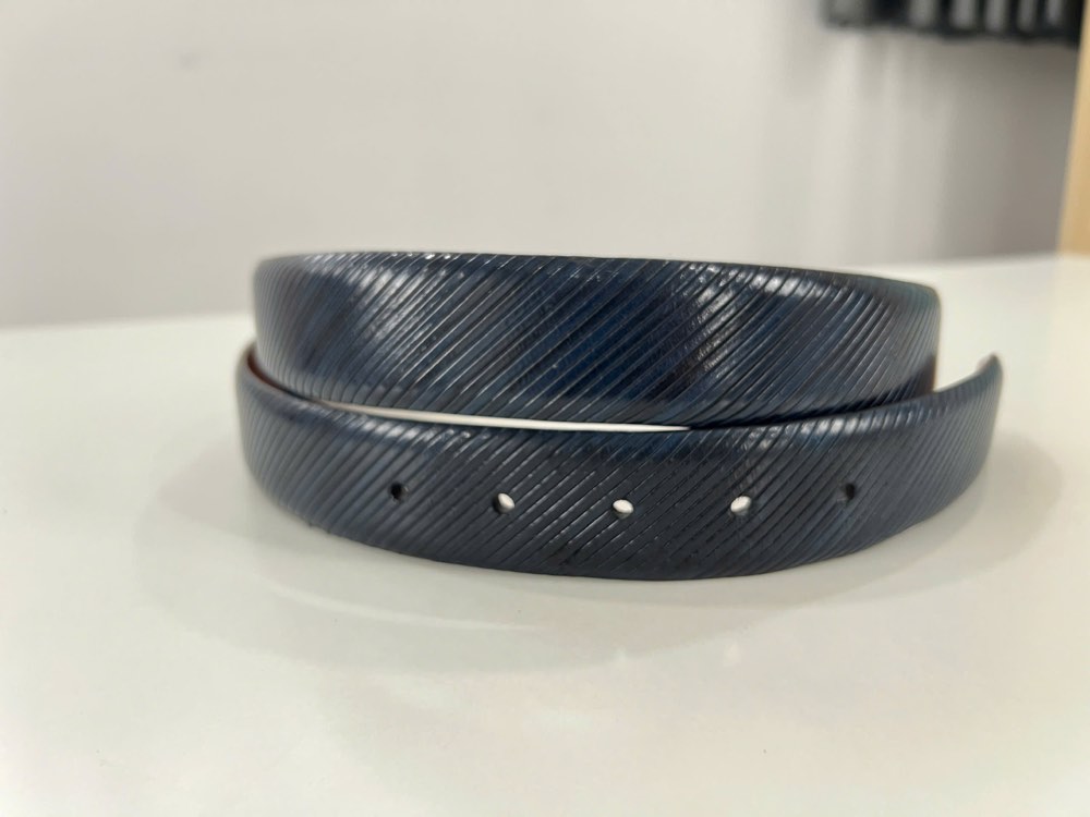 Thắt lưng da nam xanh navy bản 3.5cm, eo 91–101cm, ảnh 4/8
