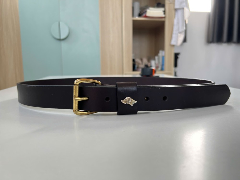 Thắt lưng da nam đen bản 3.3cm, eo 98–108cm, ảnh 6/7