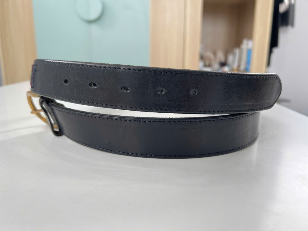 Thắt lưng da nam đen bản 3.3cm, eo 87–97cm, ảnh 3/7