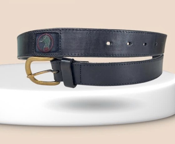 Thắt lưng da nam đen bản 3.3cm, eo 87–97cm
