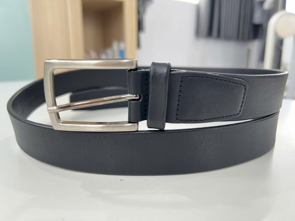 Thắt lưng da nam đen bản 3.3cm, eo 105–121cm, ảnh 6/8