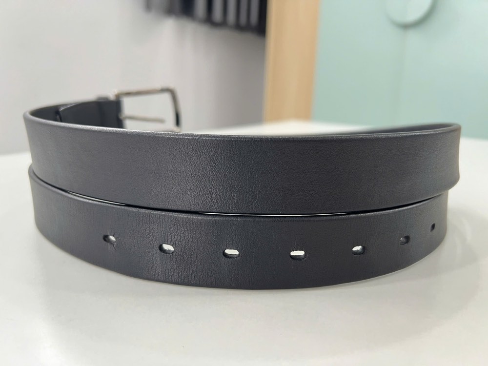 Thắt lưng da nam đen bản 3.3cm, eo 105–121cm, ảnh 7/8