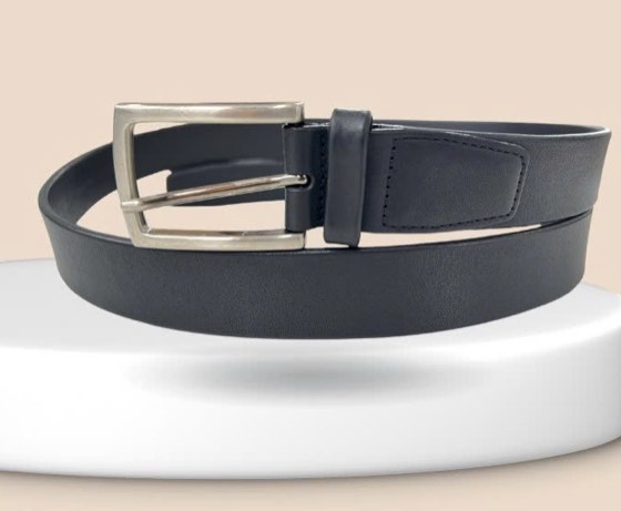 Thắt lưng da nam đen bản 3.3cm, eo 105–121cm