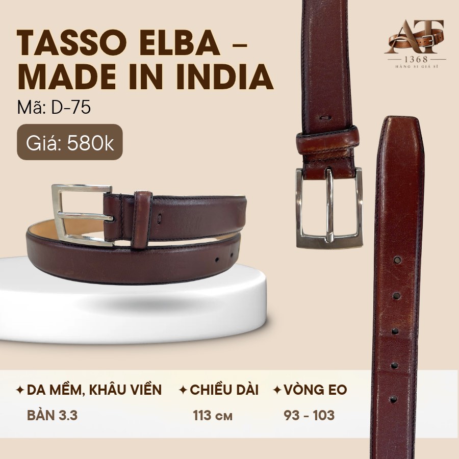 Thắt lưng da nam nâu sẫm bản 3.3cm, eo 93–103cm, ảnh 1/7