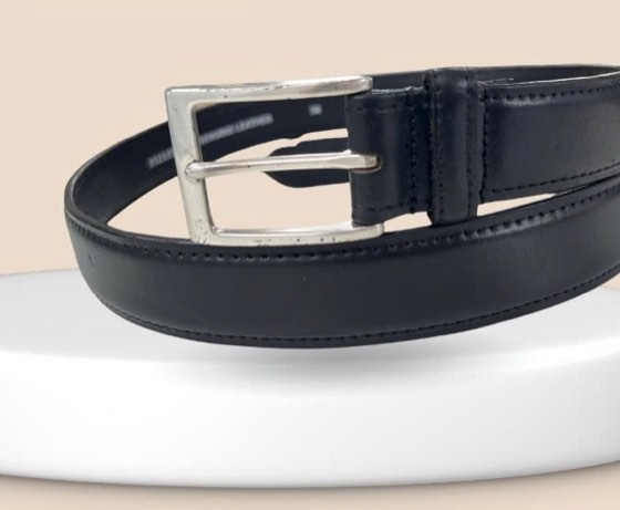 Thắt lưng da nam đen bản 3.5cm, eo 95–105cm